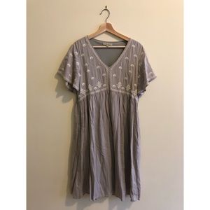 Gray Embroidered Dress